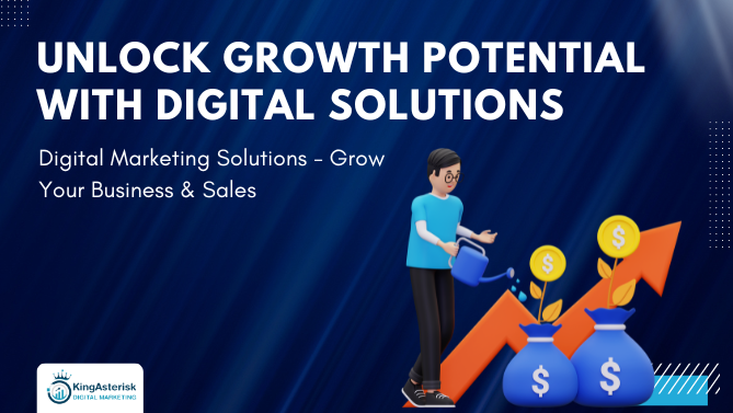 Digital Marketing Solutions - Grow Your Business & Sales and Purple Modern 3D Business Banner.